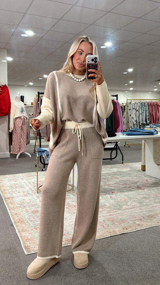 Latte's & Lounge Pant Set - Cream
