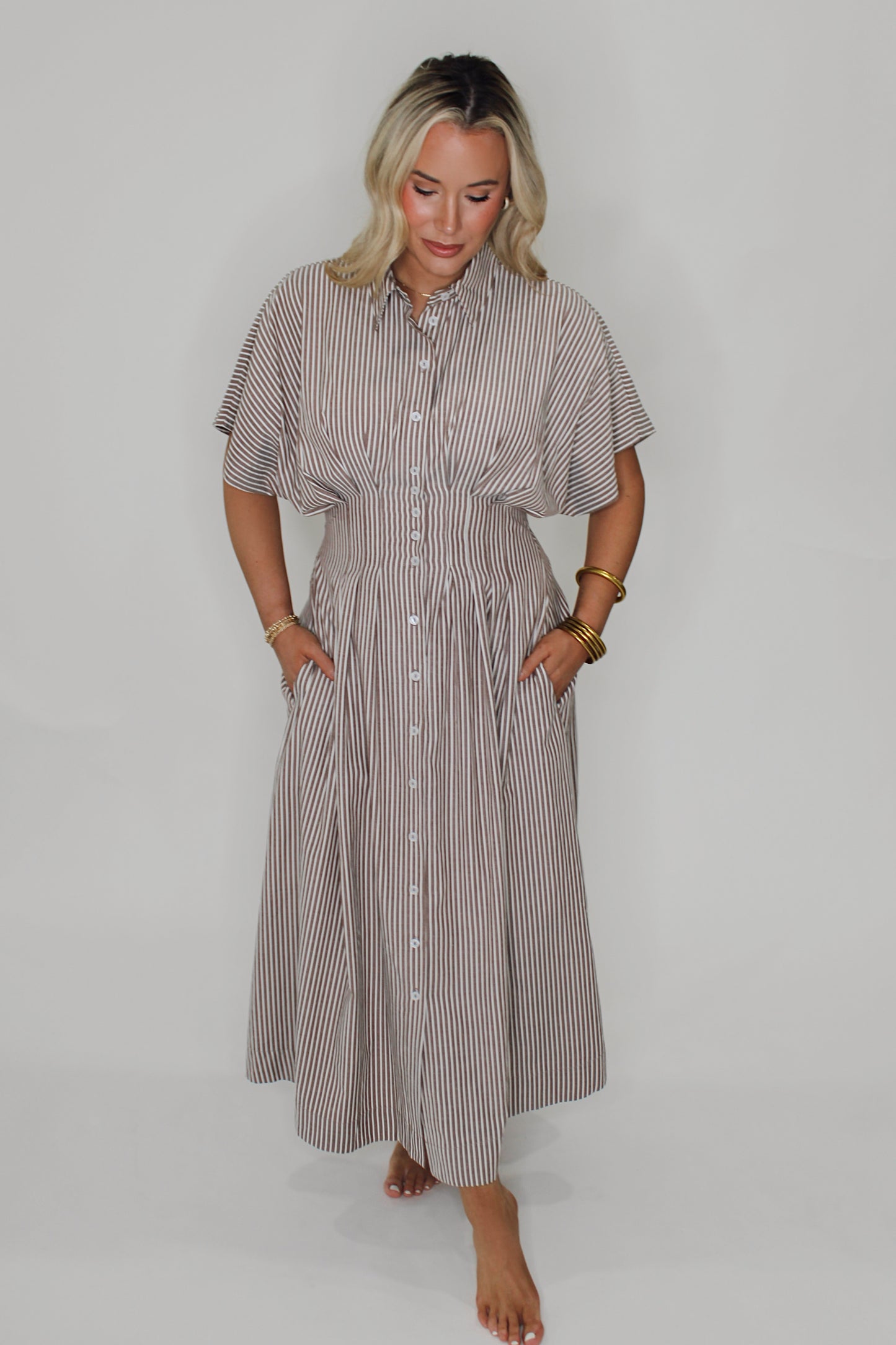The Millie Striped Midi Dress