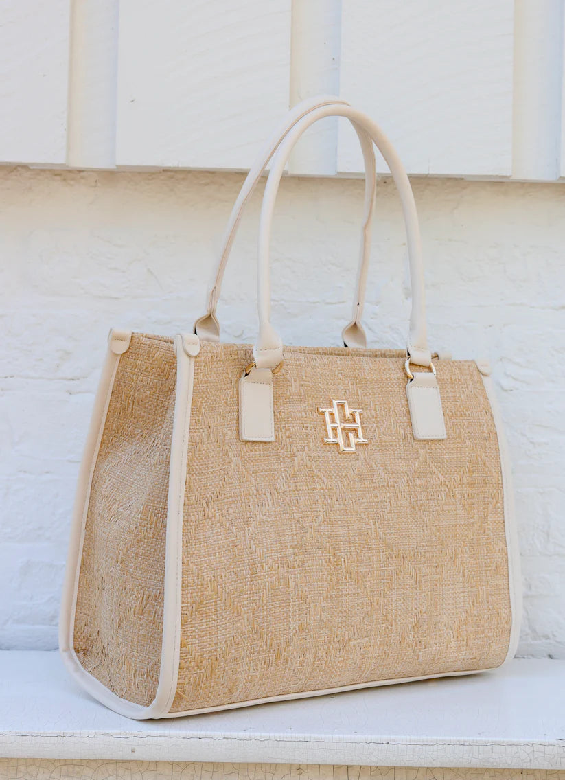 CAROLINE HILL | Hailey Tote Natural Lattice Cream