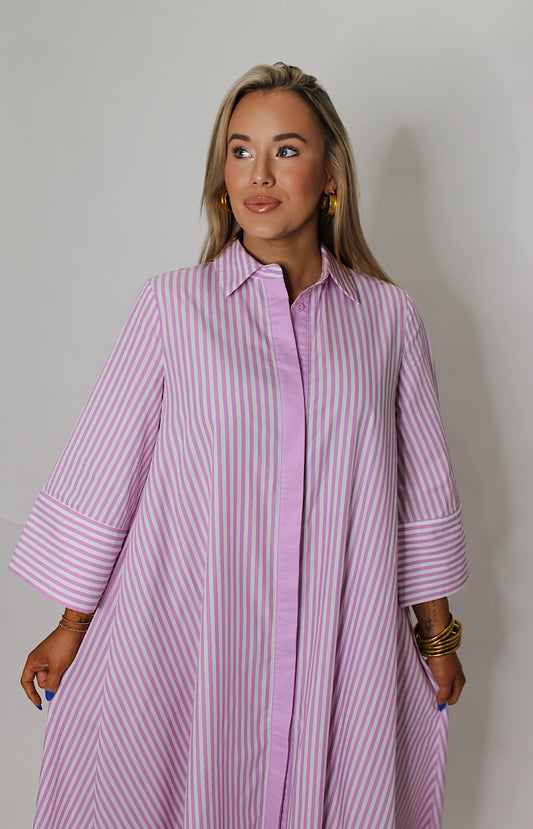 The Remi Shirt Dress in Pink