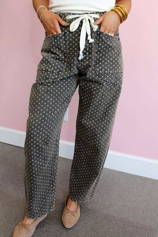 Polka Dot Barrel Pants