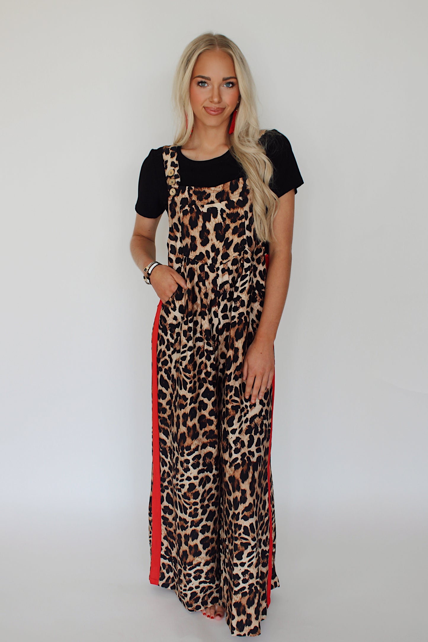 Leopard Jumpsuit - Red