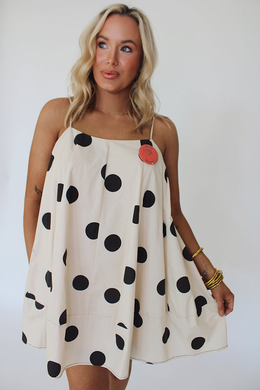 Tie Strap Polka Dot Dress