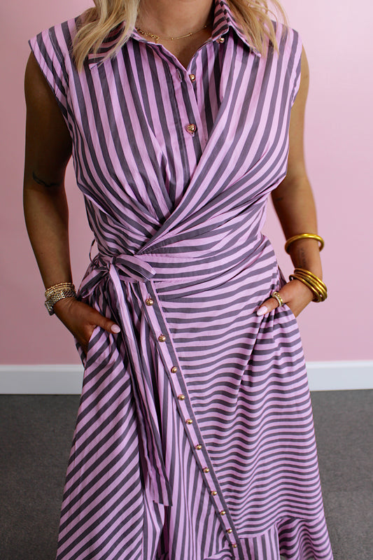 Blush Cocoa Striped Maxi