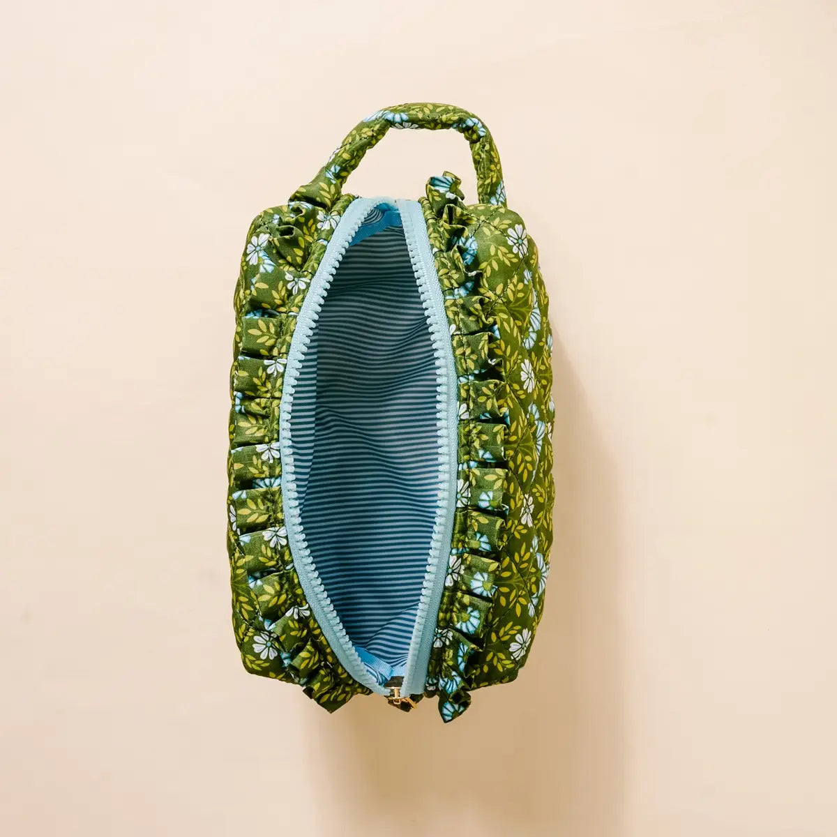 Essentials Quilted Cosmetic Pouch - Everbloom Forest Green