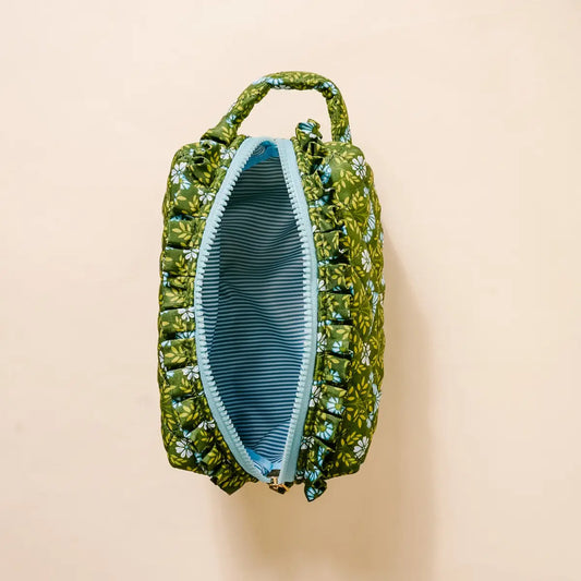 Essentials Quilted Cosmetic Pouch - Everbloom Forest Green