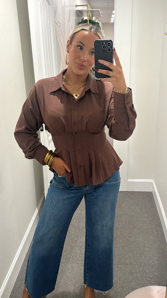 The Ella Top - Brown