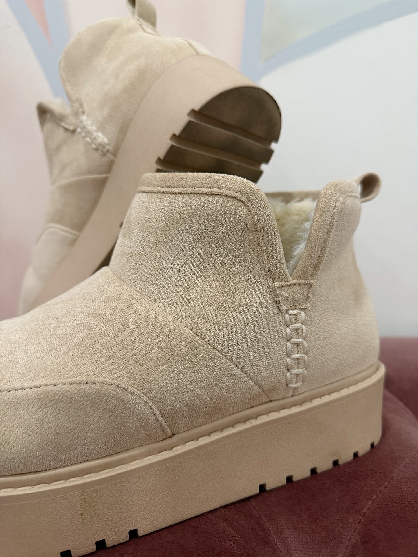 Platform Bootie - Natural