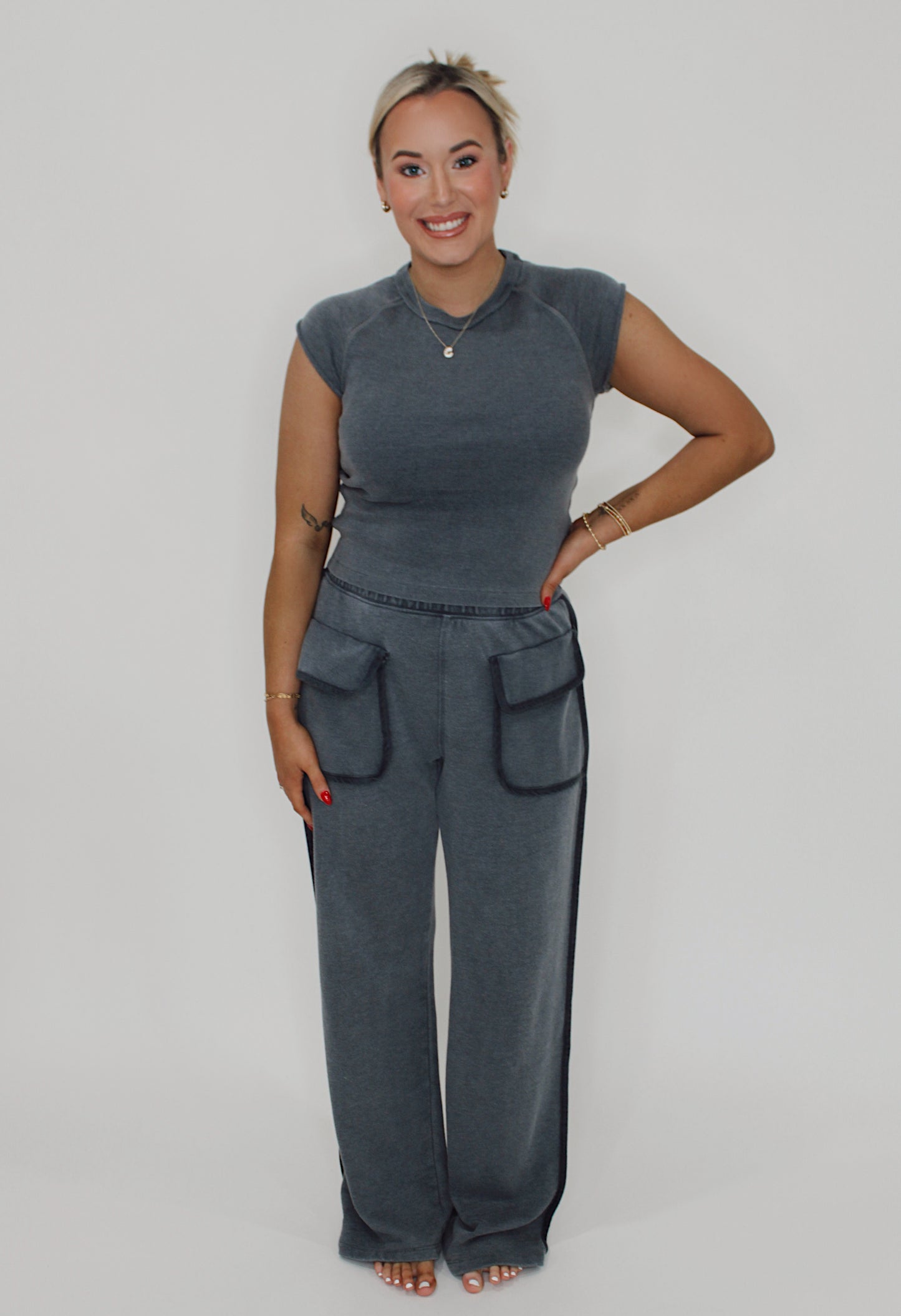 Front Pocket Pants Set