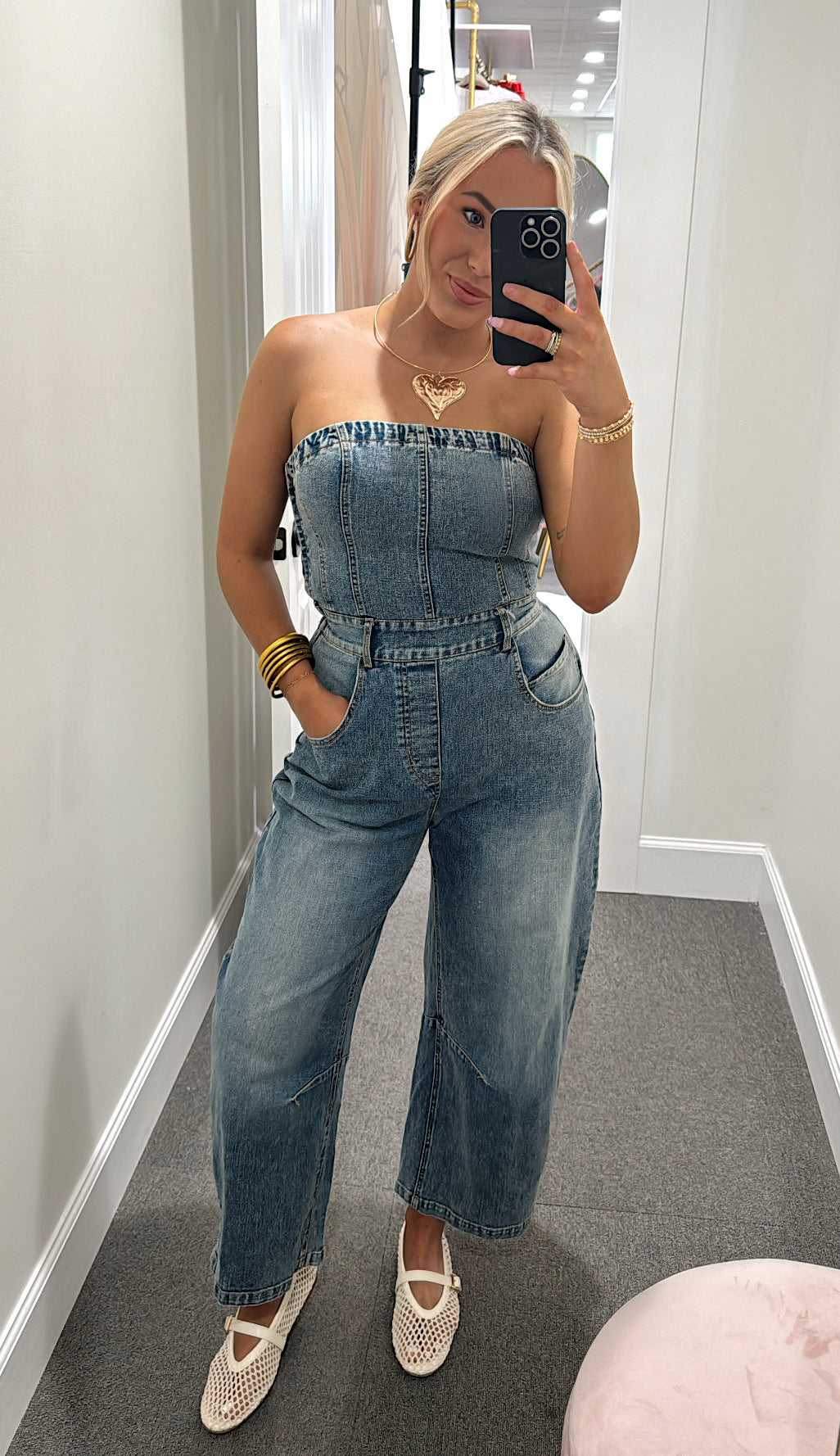 Barrel Denim Jumpsuit