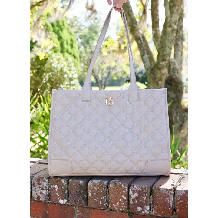 CAROLINE HILL | Nude Quilted Shane Tote Bag