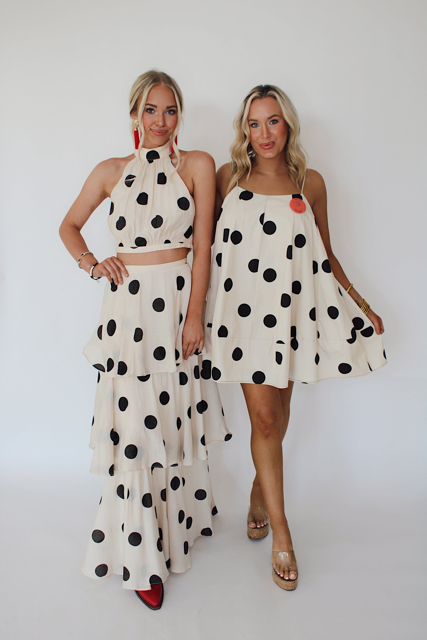 Tie Strap Polka Dot Dress