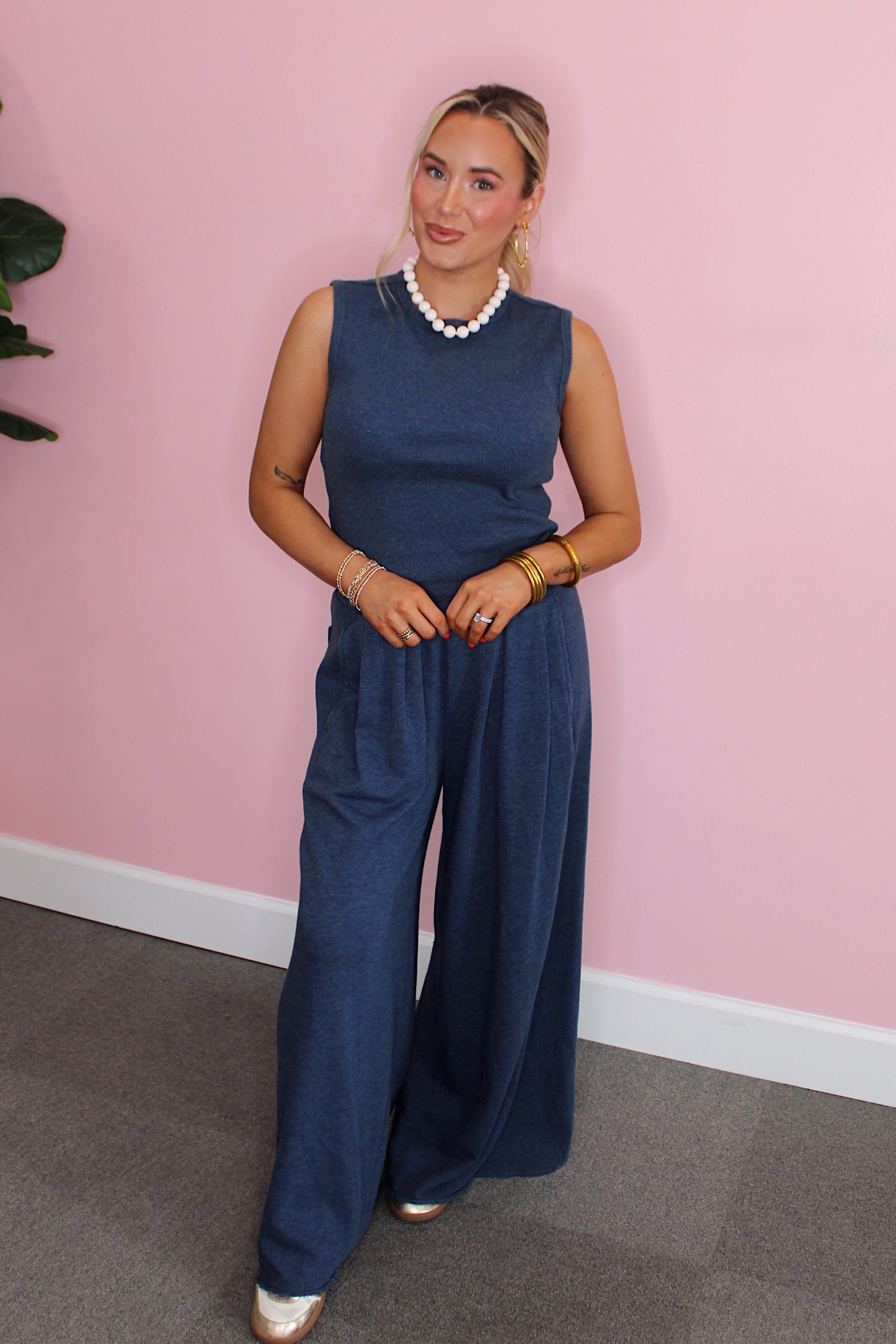 Lazy Lounge Pant Set - Navy