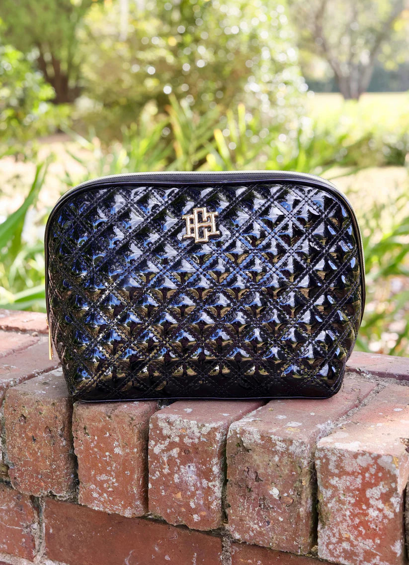 CAROLINE HILL | Black Patent Capri Large Pouch
