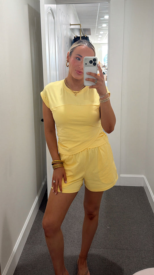 Lazy Days Short Set - Yellow