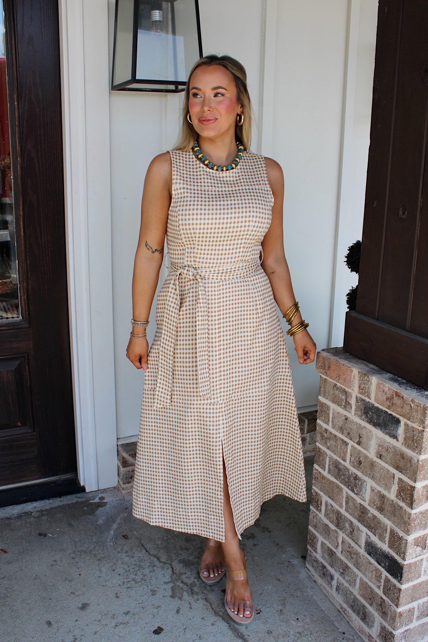 Autumn Harvest Gingham Midi