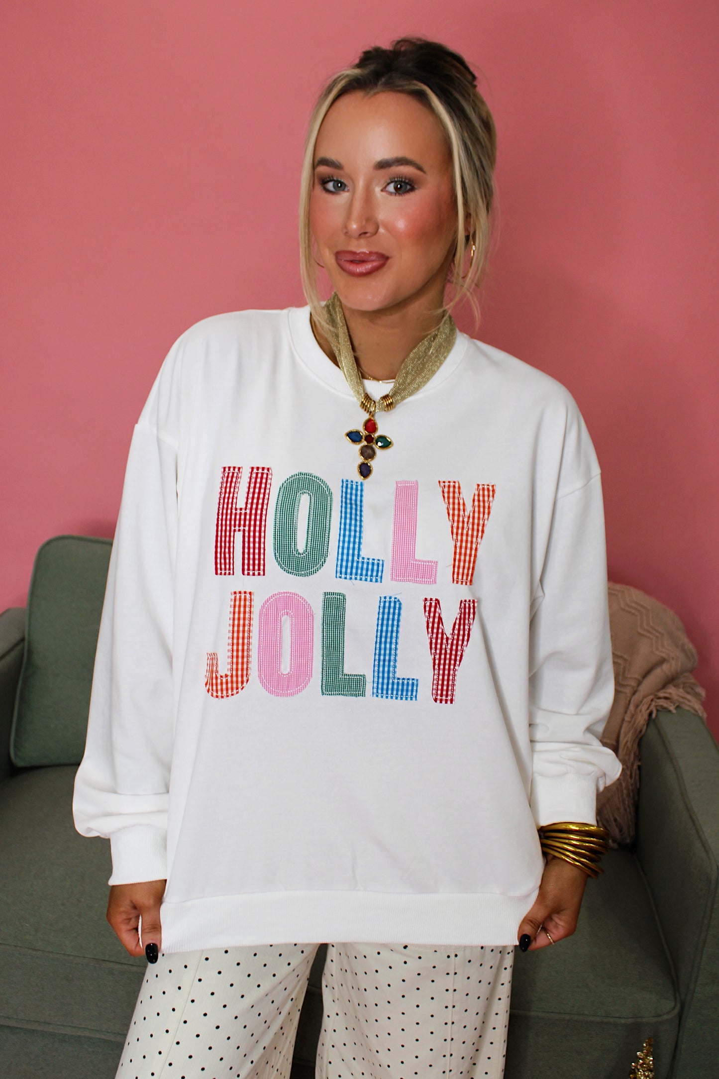 Holly Jolly Patchwork Pullover