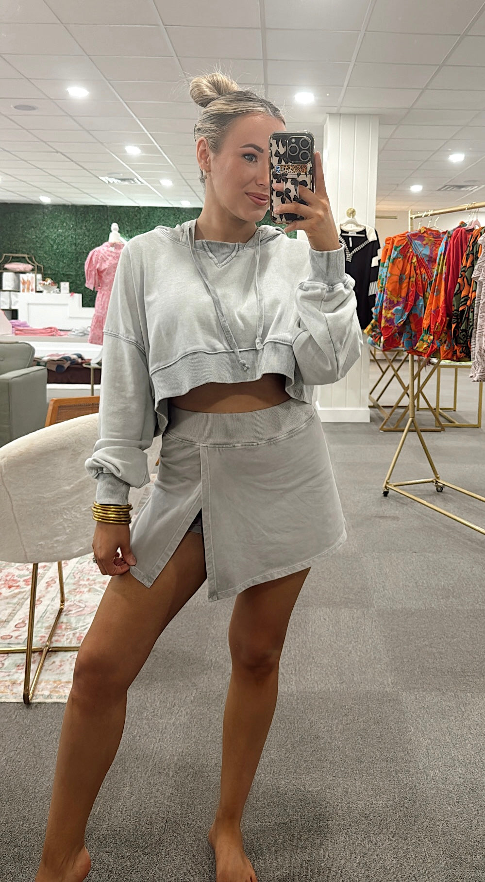 Comfy Babe Skort Set in Grey