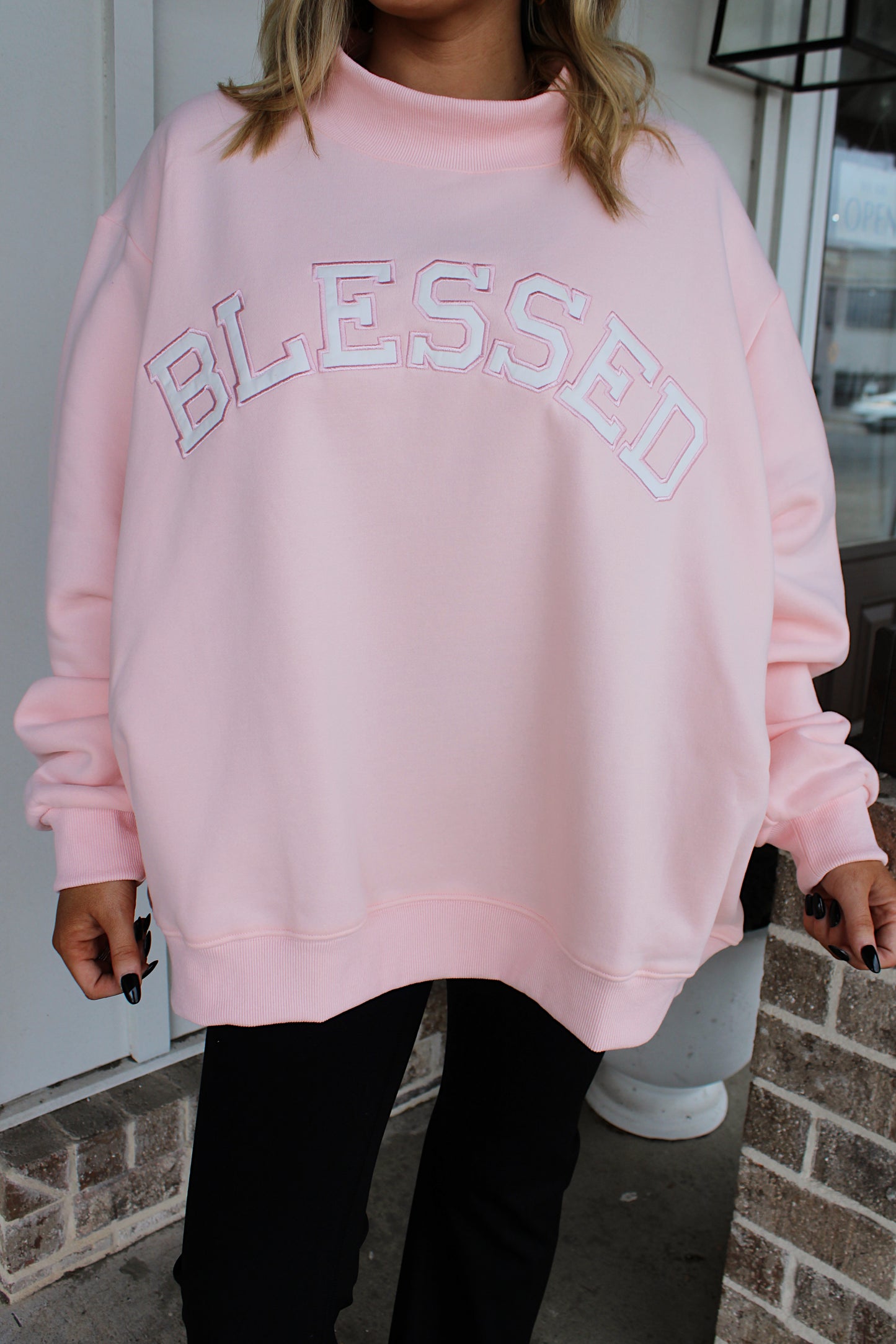 BLESSED Mock Neck Sweatshirt