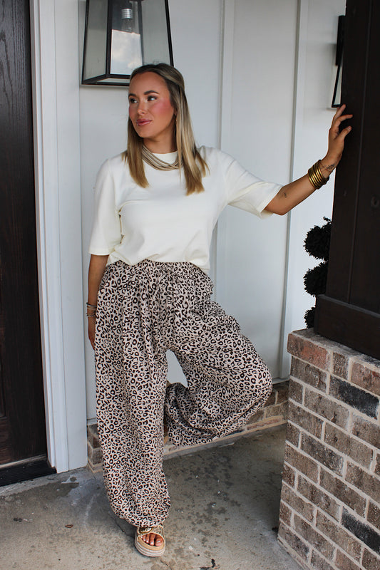 Cream Crewneck Knit Top
