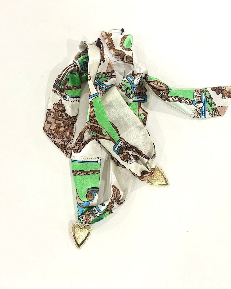Hart Designs | Green & Brown Chain Link Scarf Necklace