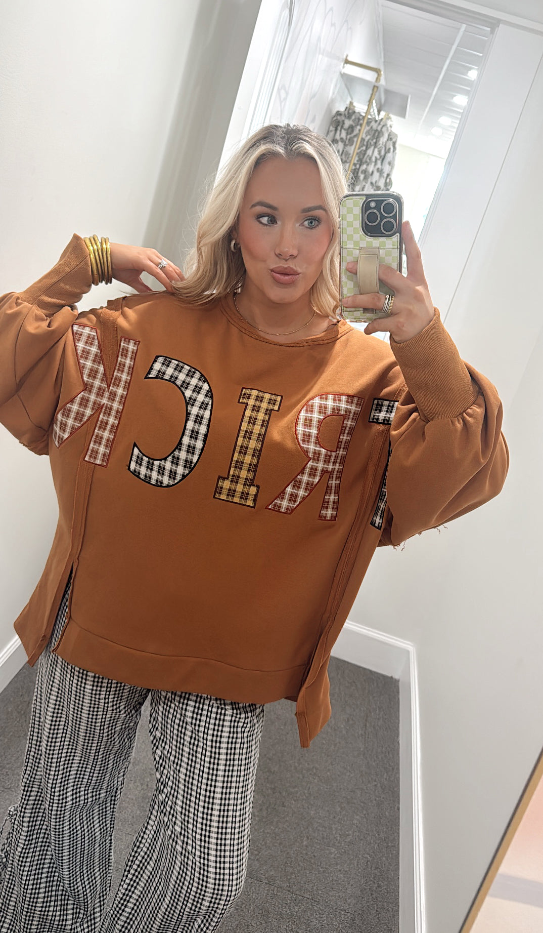 TRICK Plaid Sweatshirt