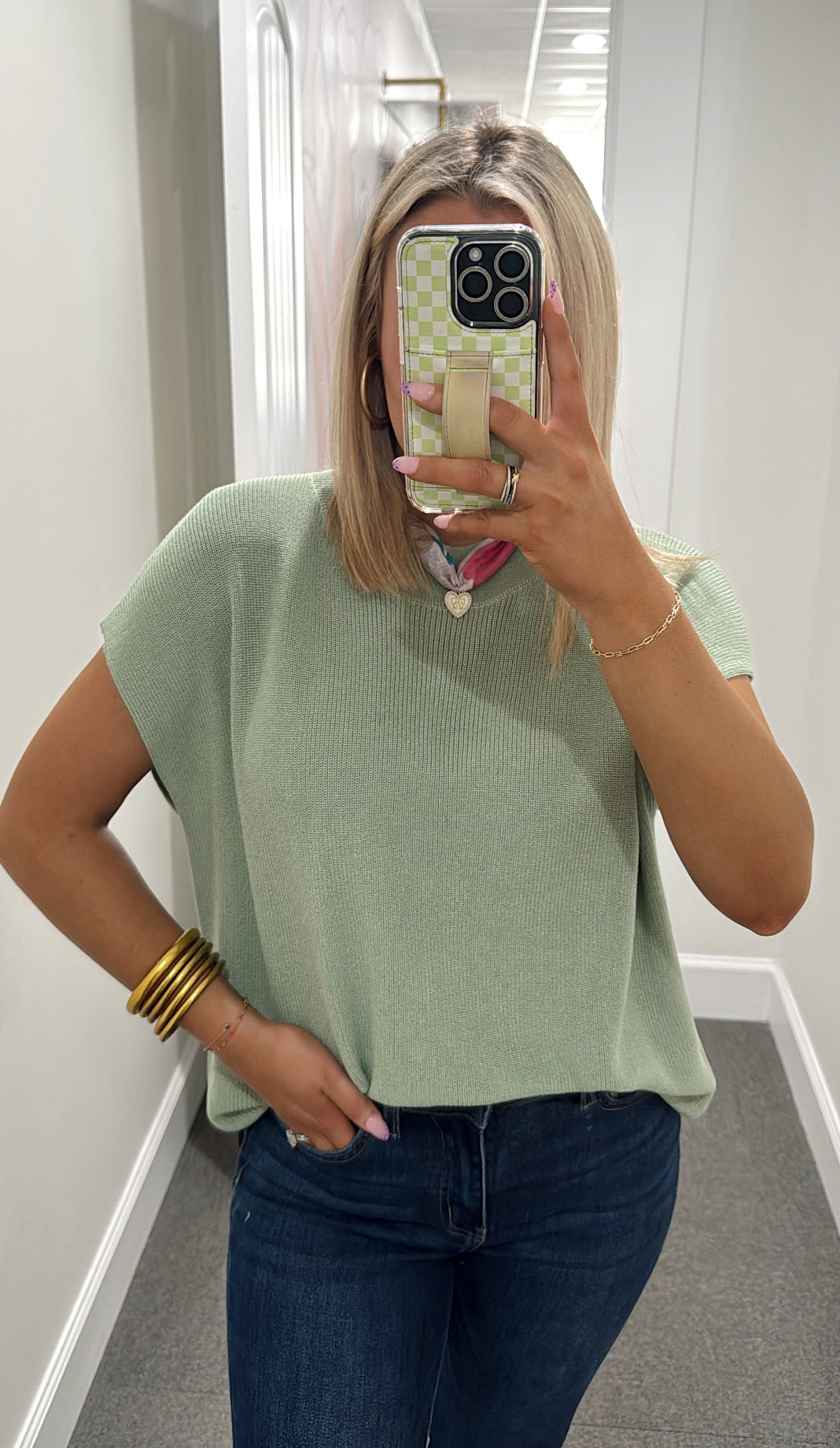 Easy Going Top in Sage