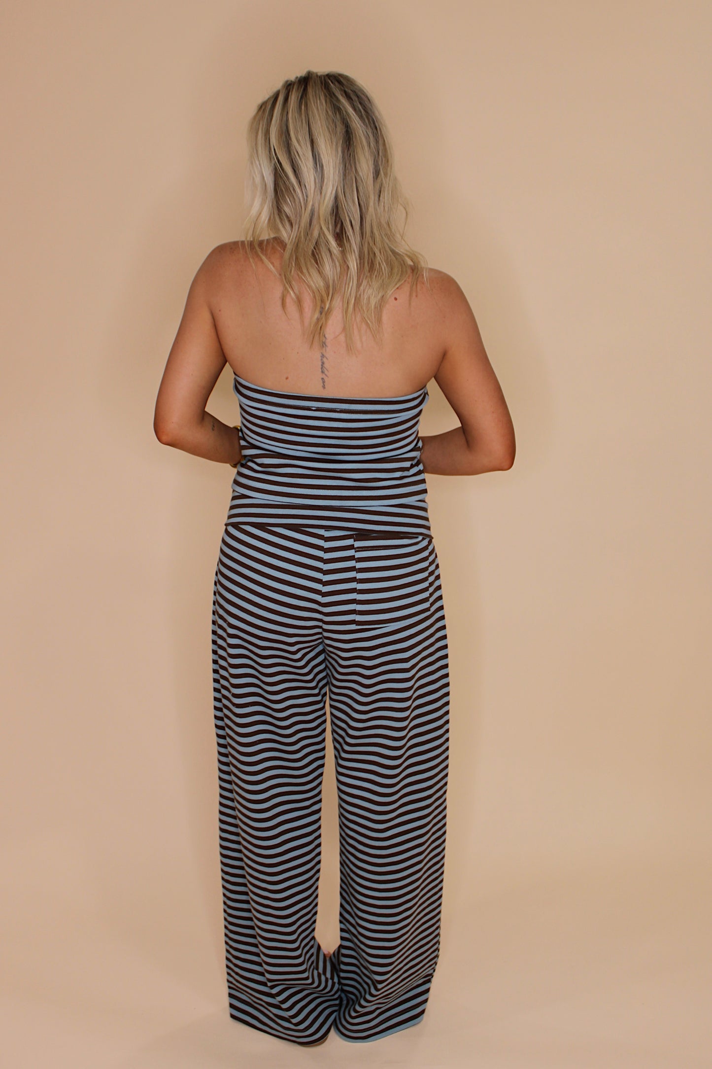 Weekend Away Pant Set - Blue/Brown