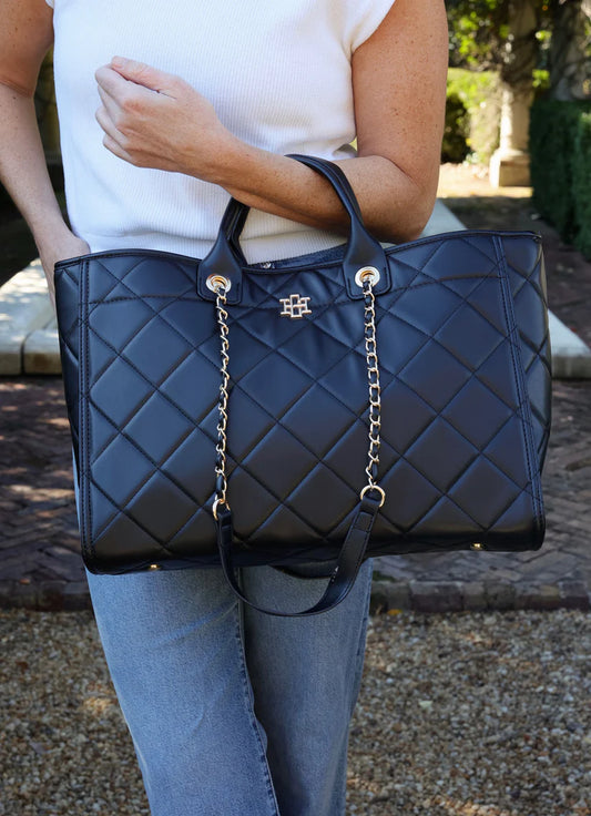 CAROLINE HILL | Black Quilted Melissa Tote