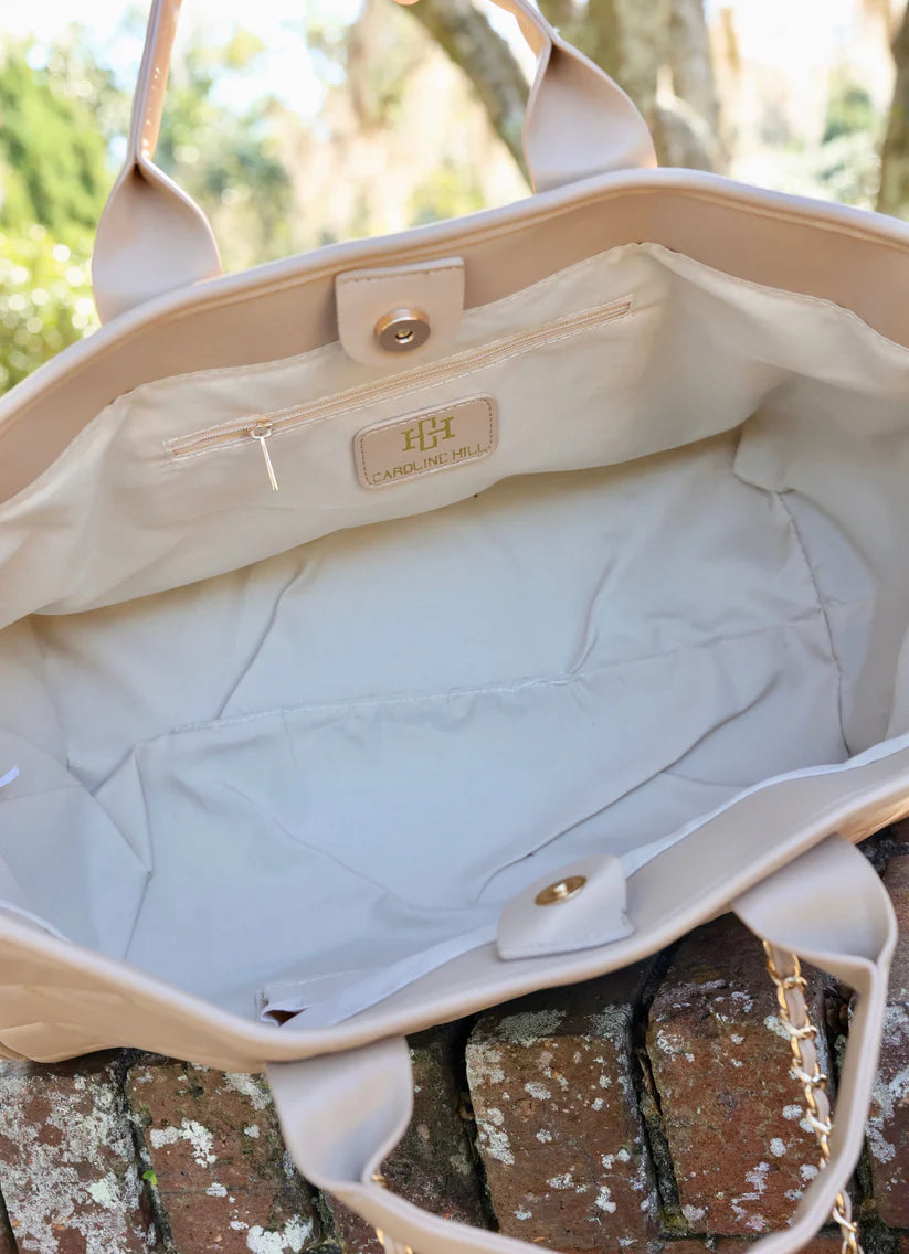 CAROLINE HILL | Tan Quilted Melissa Tote