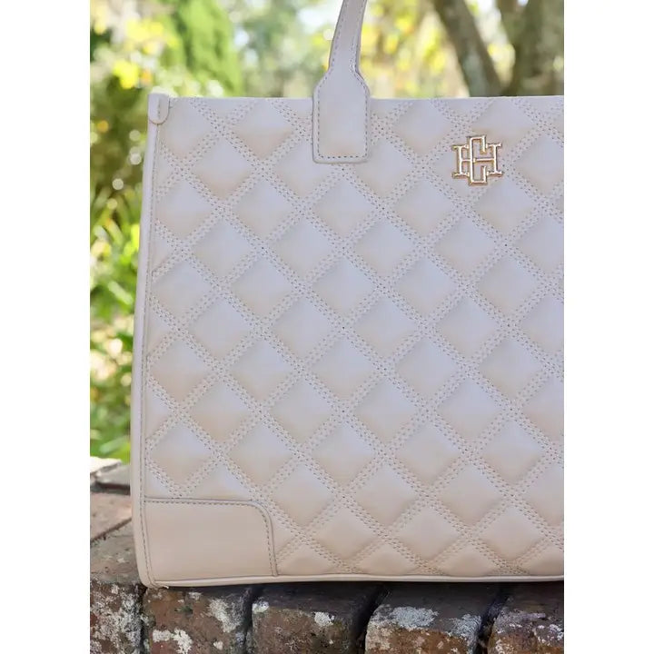 CAROLINE HILL | Nude Quilted Shane Tote Bag