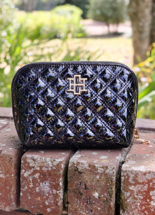 CAROLINE HILL | Black Patent Ibiza Small Pouch