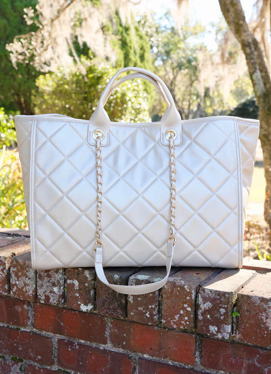 CAROLINE HILL | Pearl Quilted Melissa Tote