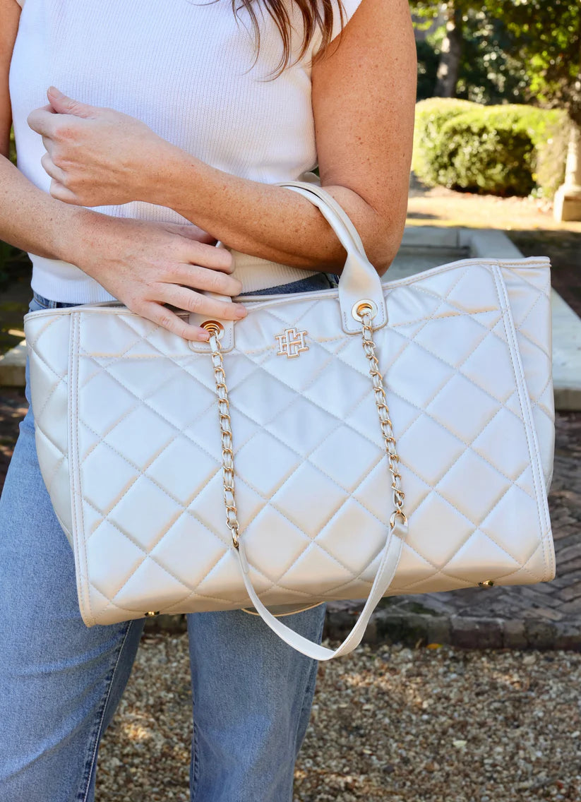 CAROLINE HILL | Pearl Quilted Melissa Tote