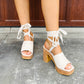 Magnolia Lace Up Heel