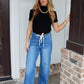 Ruched Neck Top - Black