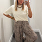 Cream Crewneck Knit Top