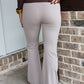 Crossover Flare Leggings In Taupe