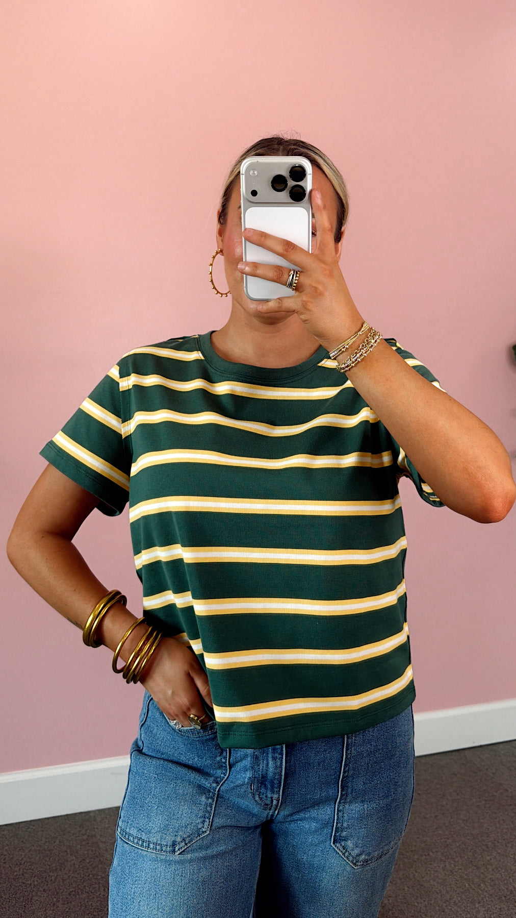 Urban Stripes Tee - Green/Yellow