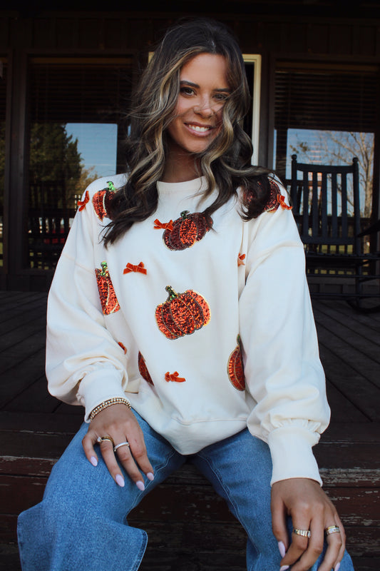 Pumpkin Embo Oversized Sweatshirt