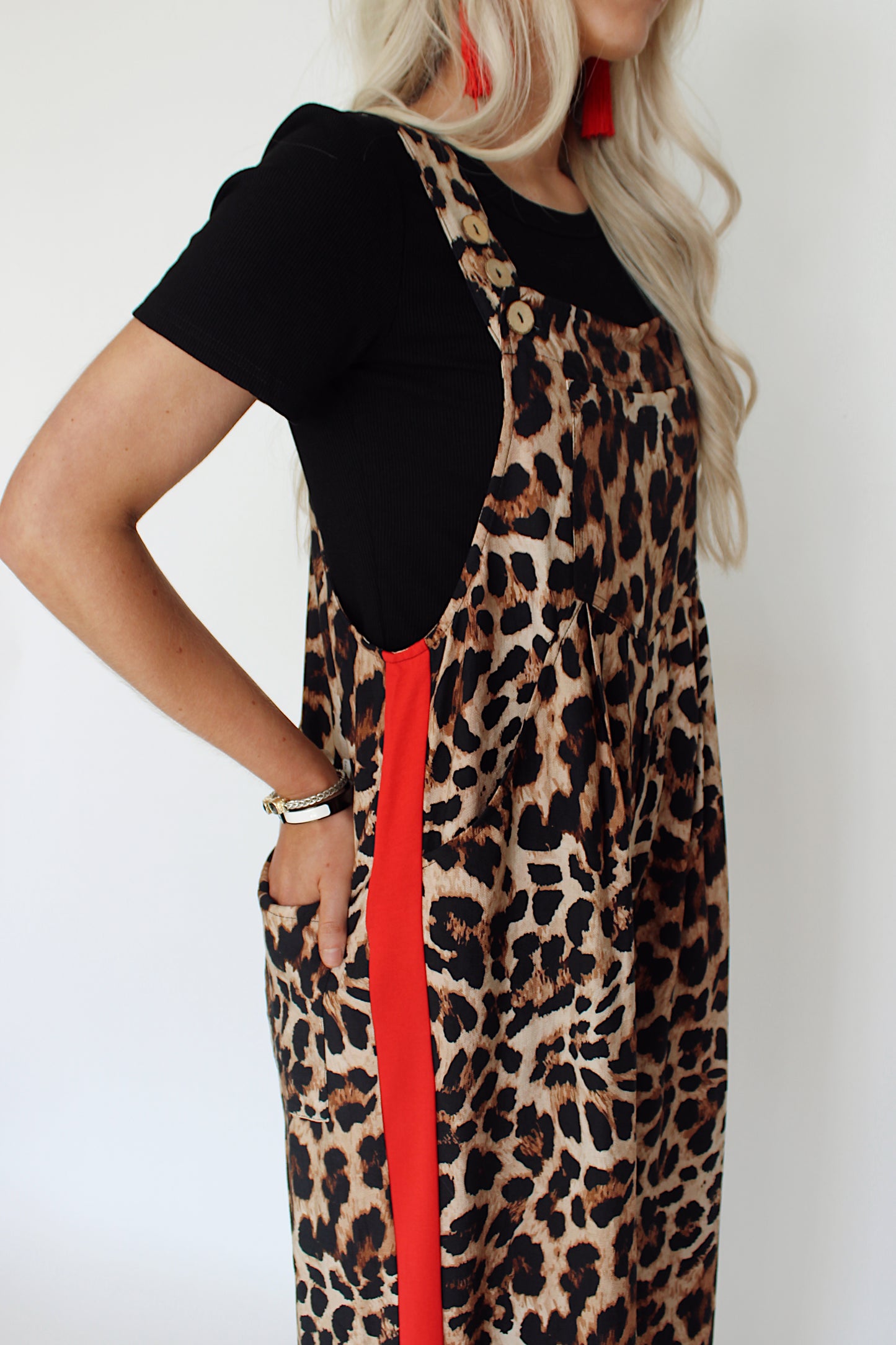 Leopard Jumpsuit - Red