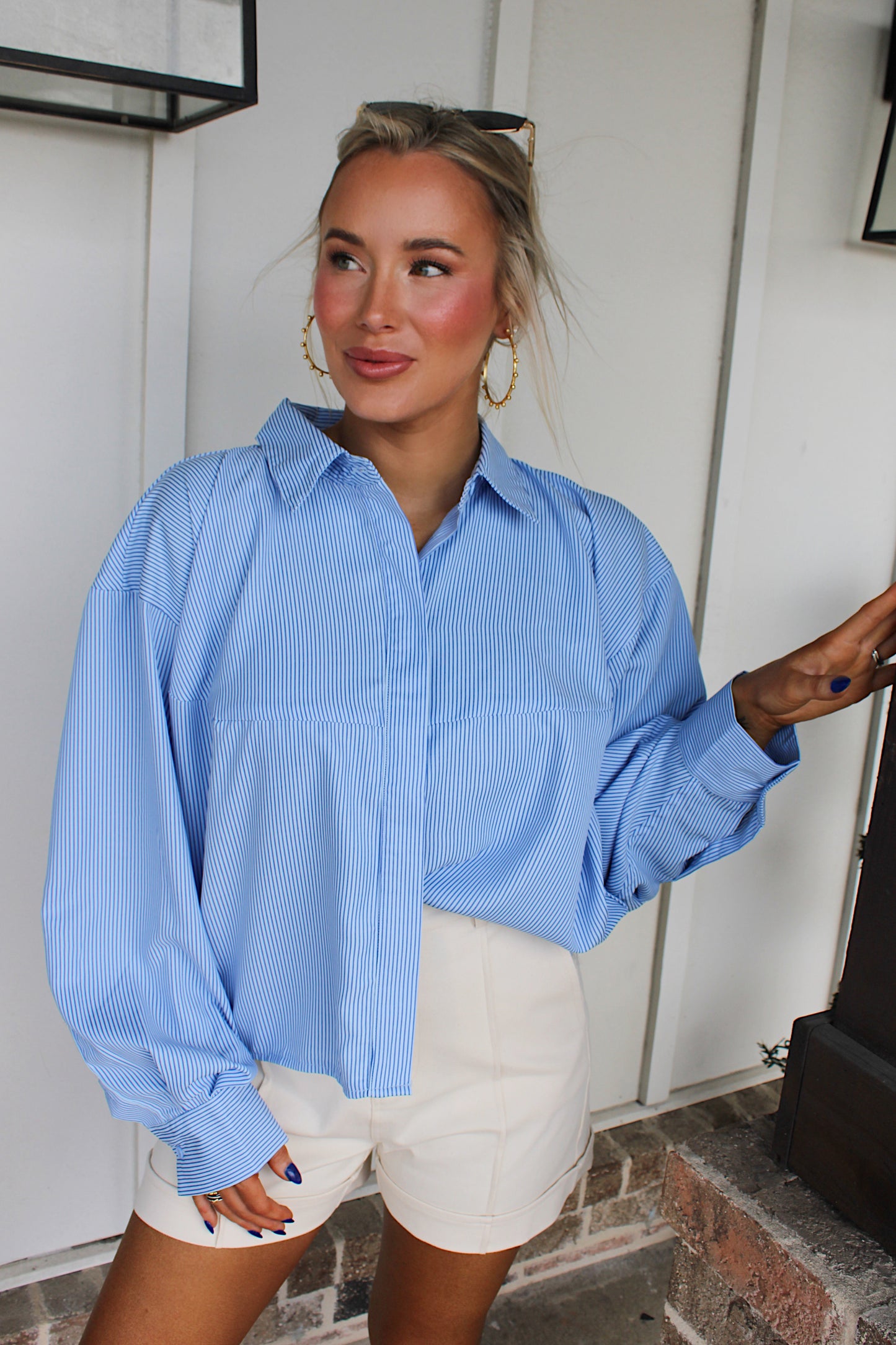 Coastline Pinstripe Blouse