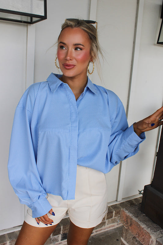 Coastline Pinstripe Blouse