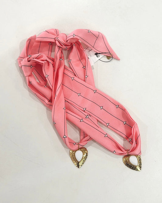 Hart Designs | Pink Gold & White Heart Scarf Necklace