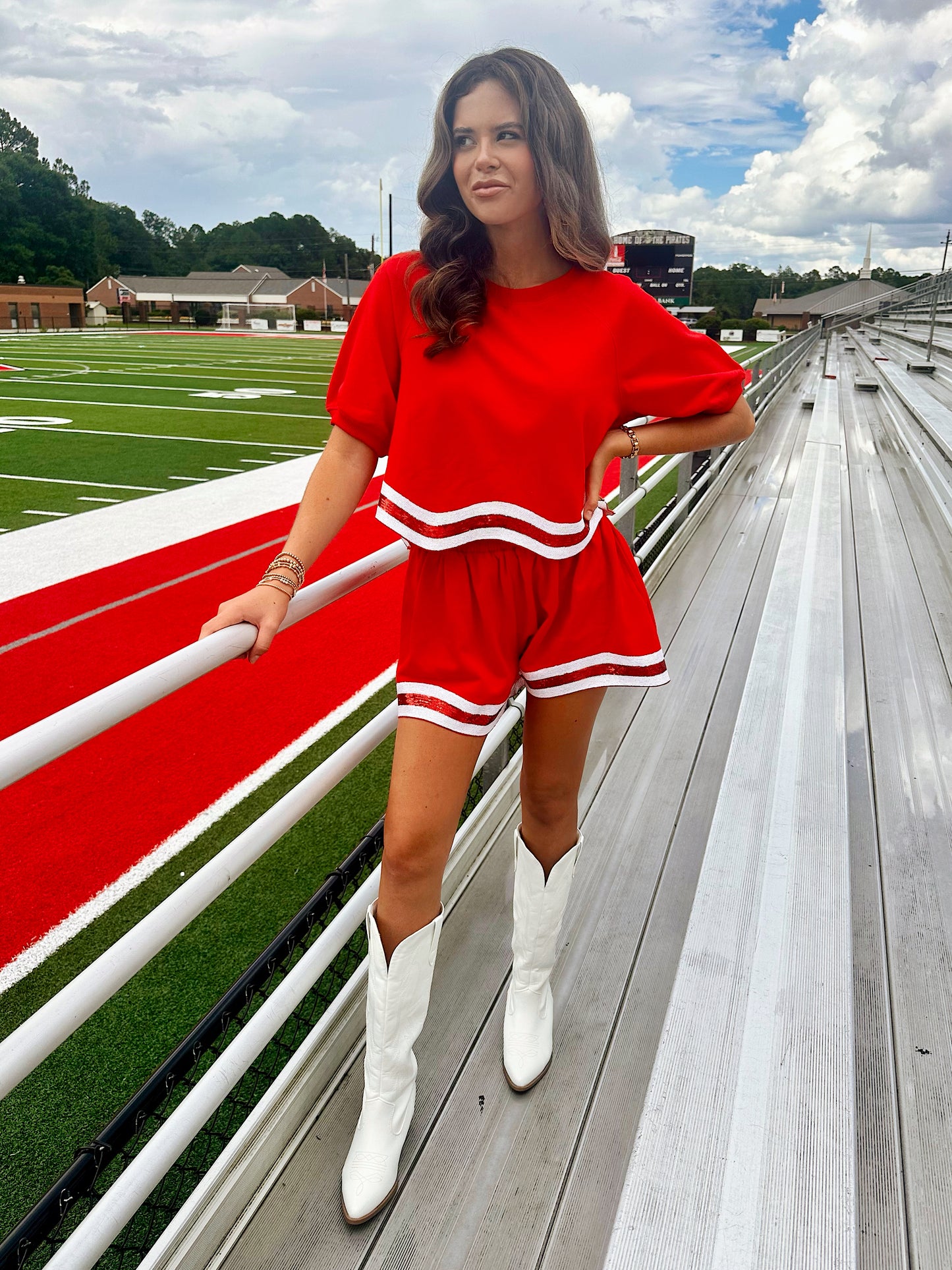 Feelin' RED Sequin Shorts Set