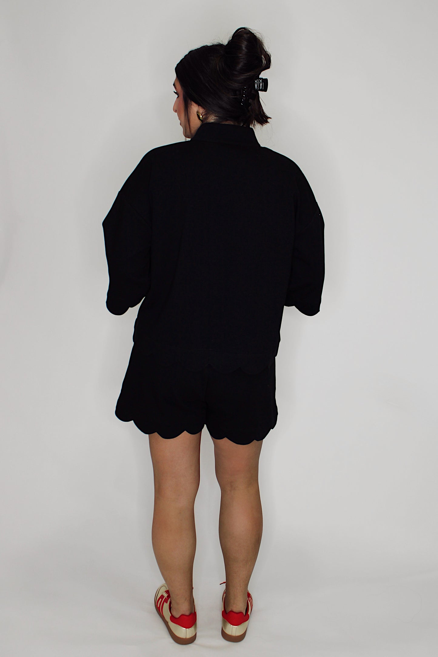 Scallop Short Set - Black