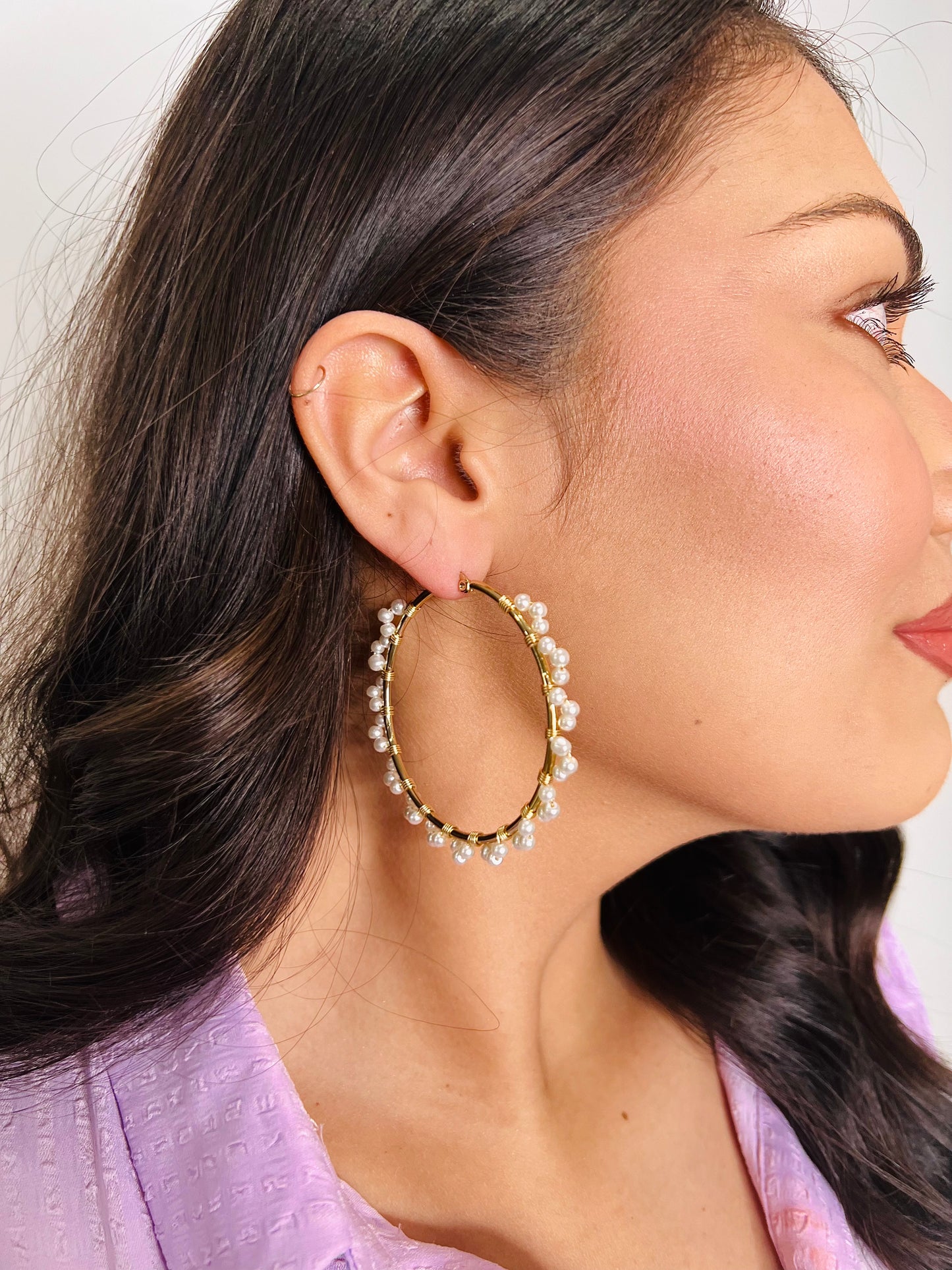 Keep It Chic Pearl Hoops