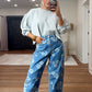 Floral Print Barrel Pant