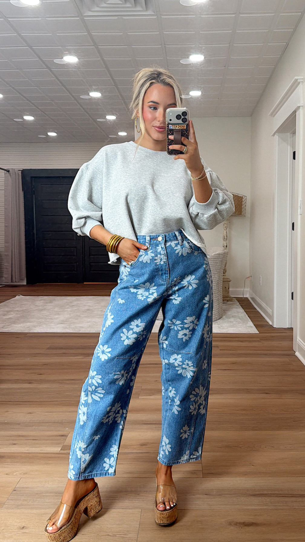 Floral Print Barrel Pant