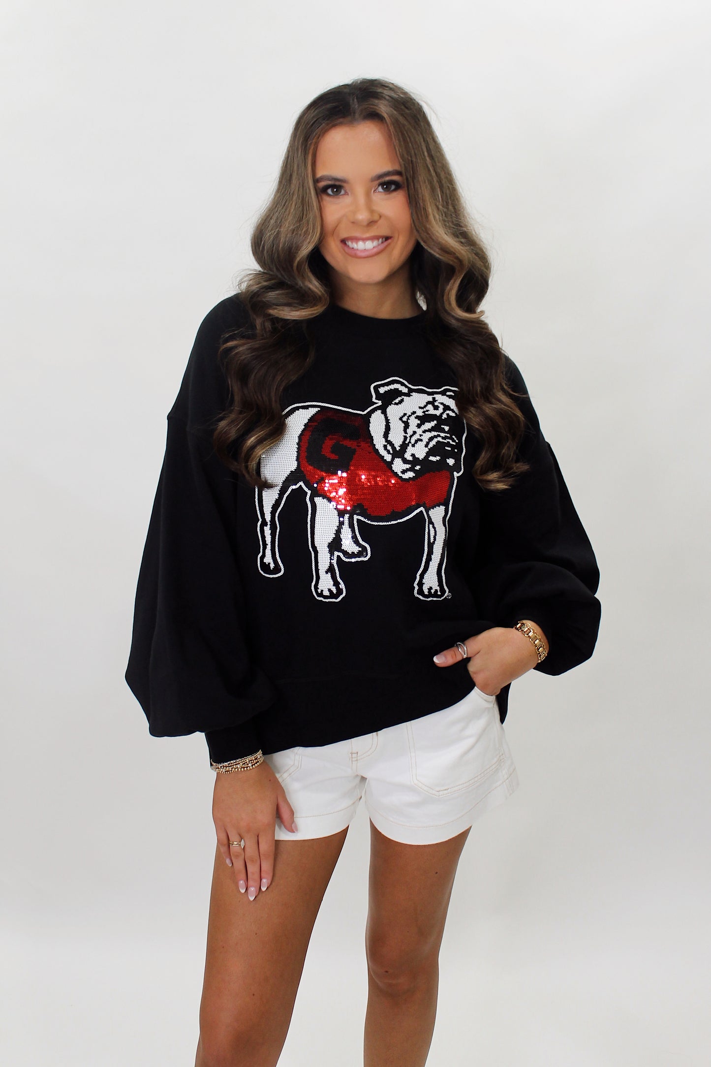 Stewart Simmons - Bulldog Sequin Balloon Pullover